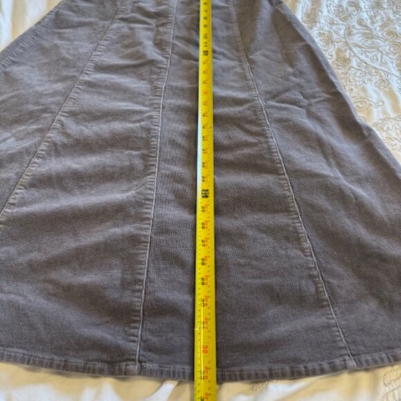Vintage Gray Corduroy Long Maxi Skirt Womens Size 8 Boho Y2K Prairie Hippie - Picture 6 of 10